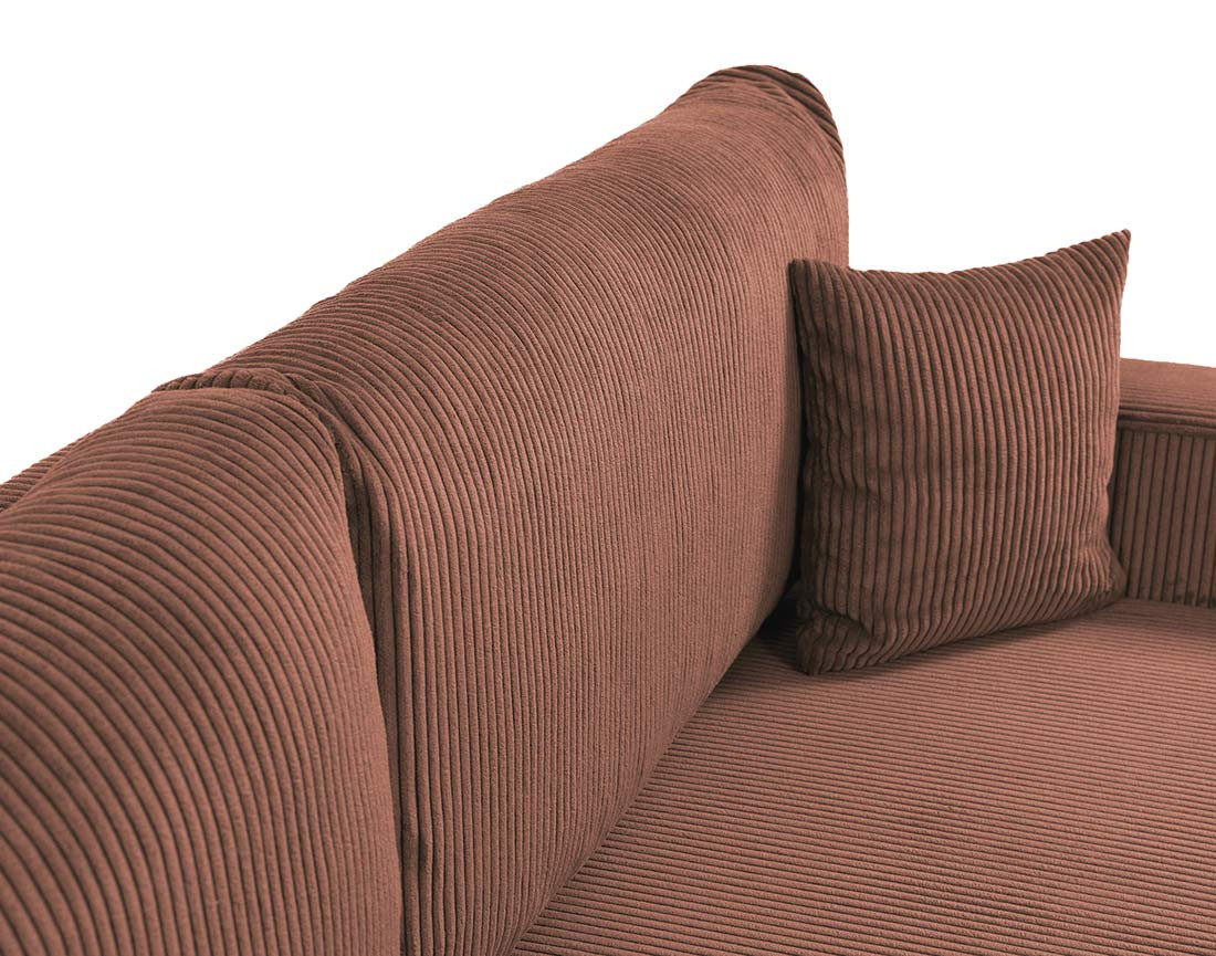 Canapé droit 3 places convertible avec coffre en velours côtelé Artemisa
