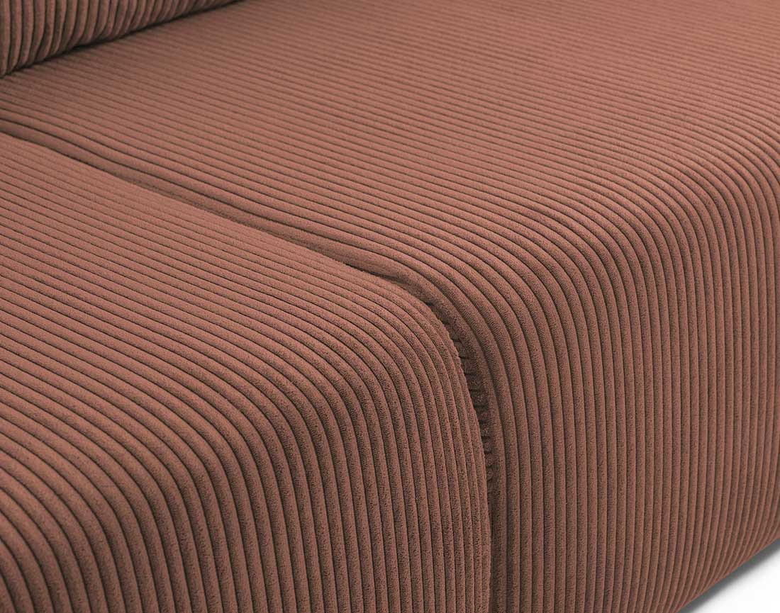 Canapé droit 3 places convertible avec coffre en velours côtelé Artemisa