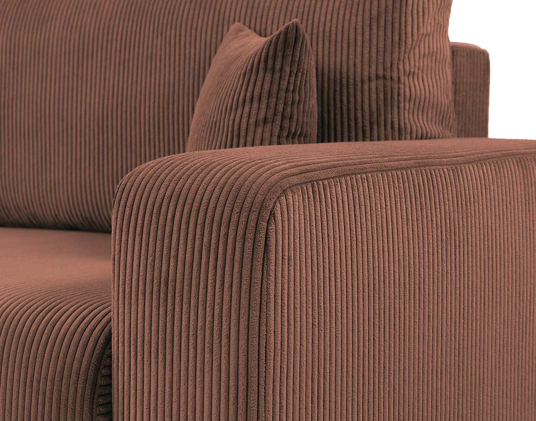 Canapé droit 3 places convertible avec coffre en velours côtelé Artemisa