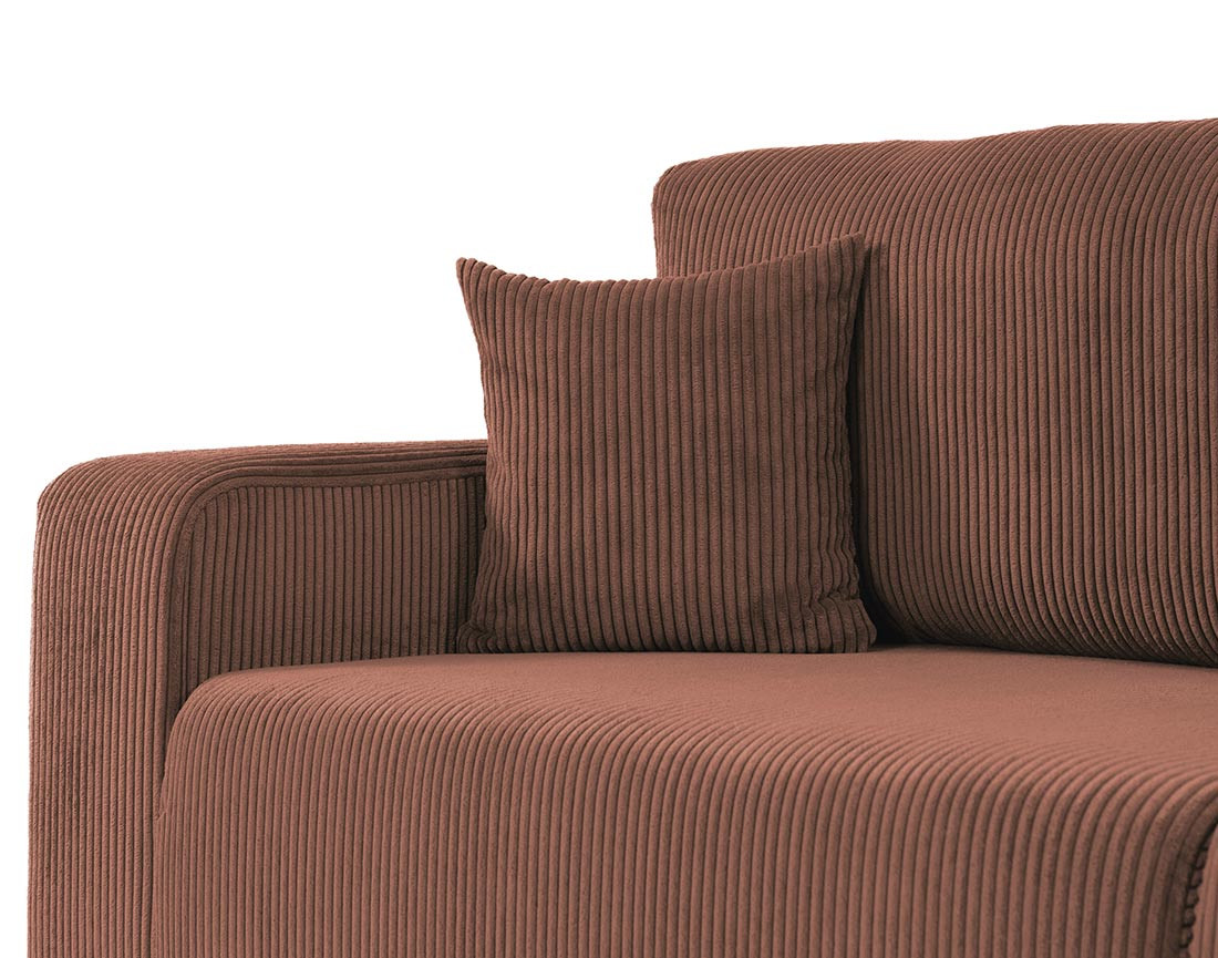 Canapé droit 3 places convertible avec coffre en velours côtelé Artemisa