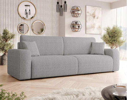 Canapé droit 3 places convertible avec coffre en velours côtelé Artemisa