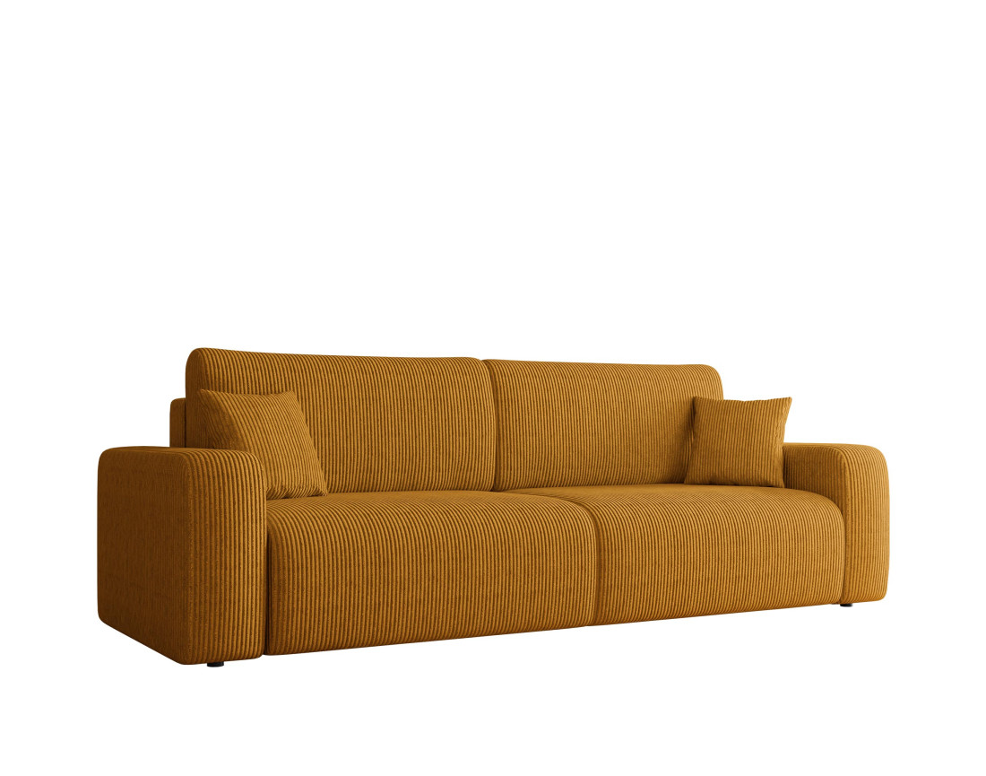 Canapé droit 3 places convertible avec coffre en velours côtelé Artemisa