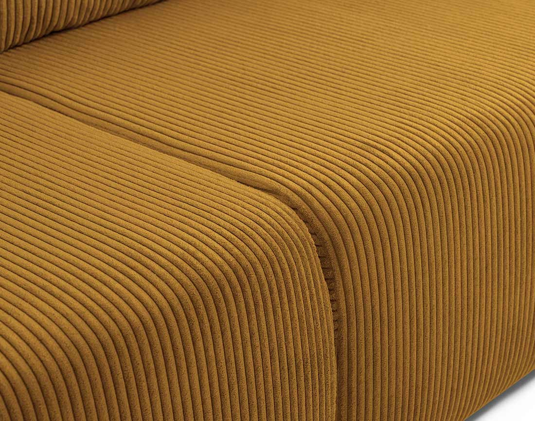 Canapé droit 3 places convertible avec coffre en velours côtelé Artemisa