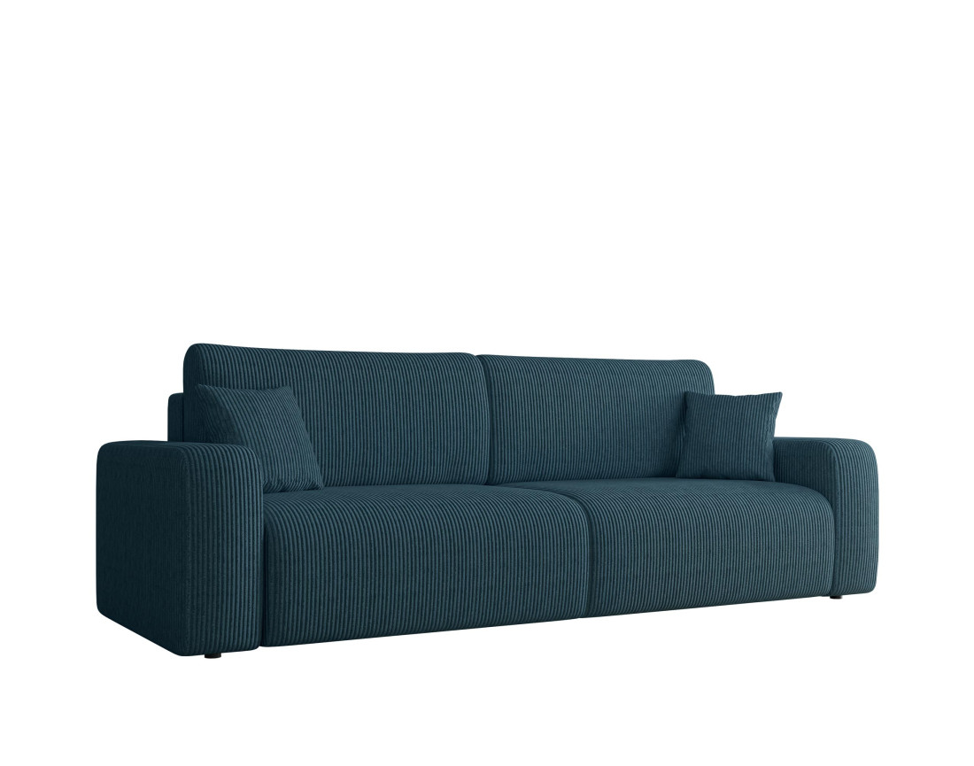 Canapé droit 3 places convertible avec coffre en velours côtelé Artemisa