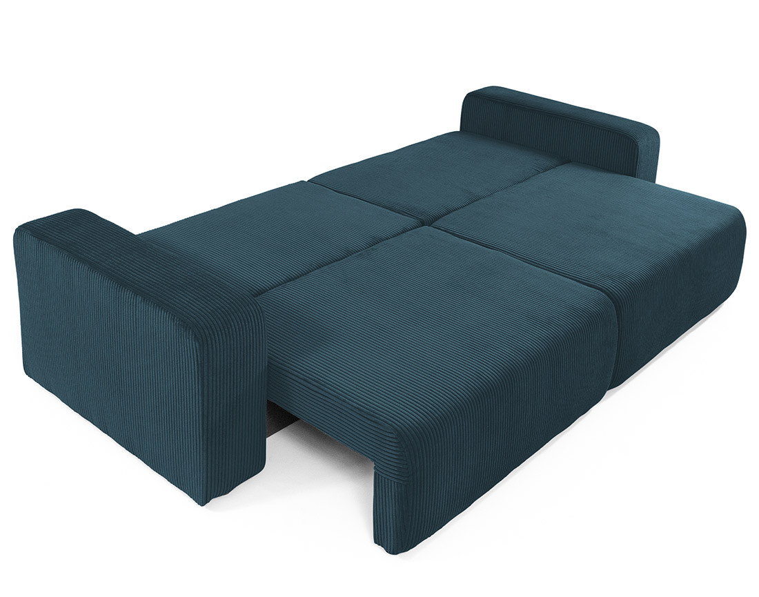 Canapé droit 3 places convertible avec coffre en velours côtelé Artemisa