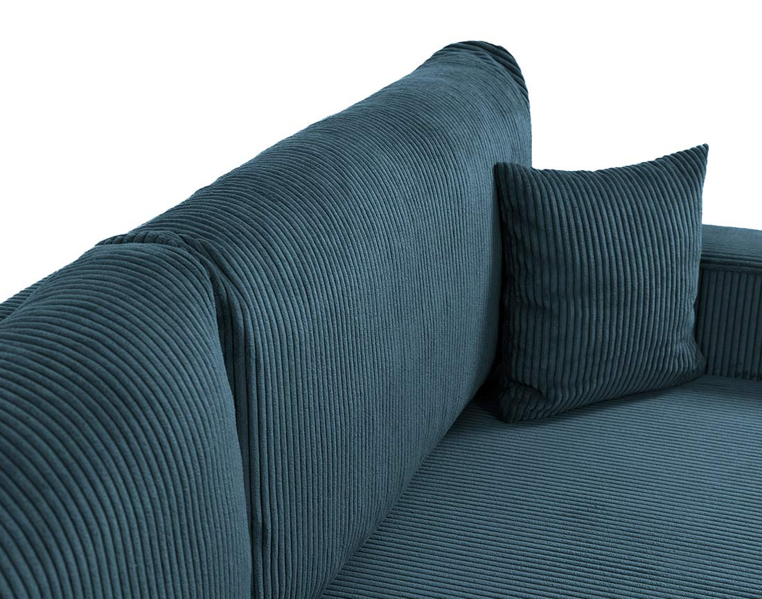 Canapé droit 3 places convertible avec coffre en velours côtelé Artemisa