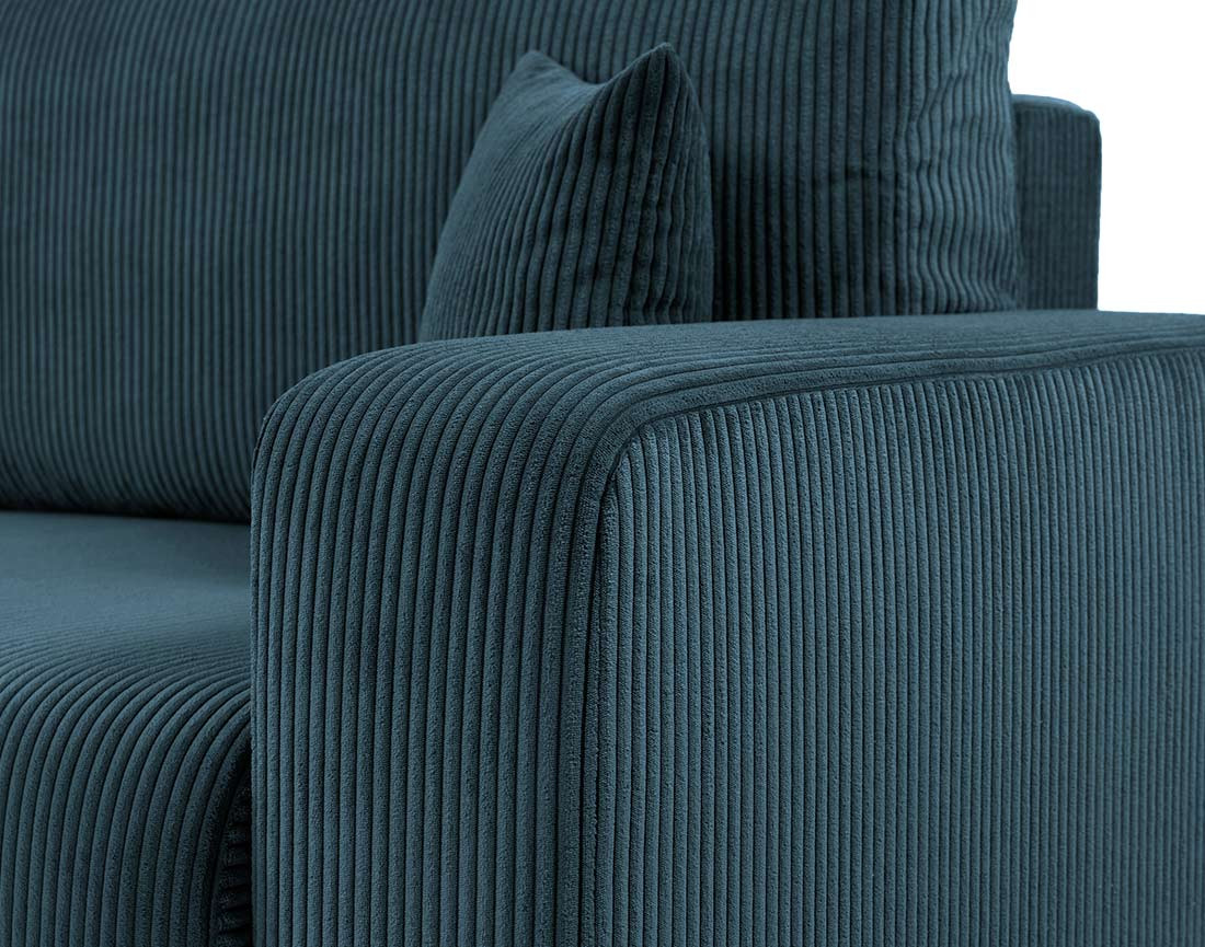 Canapé droit 3 places convertible avec coffre en velours côtelé Artemisa