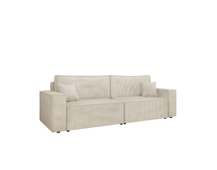 Canapé droit 3 places convertible avec coffre en velours côtelé Cezanne