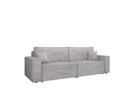 Canapé droit 3 places convertible avec coffre en velours côtelé Cezanne