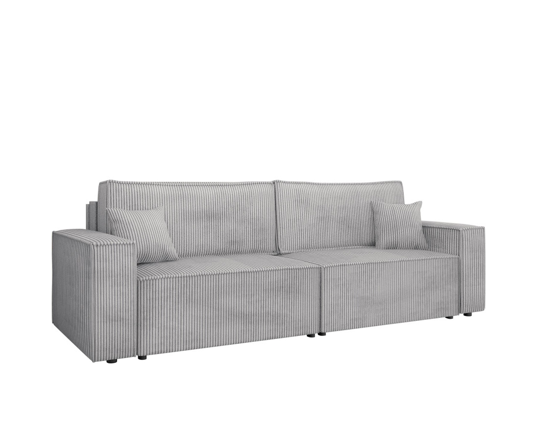 Canapé droit 3 places convertible avec coffre en velours côtelé Cezanne