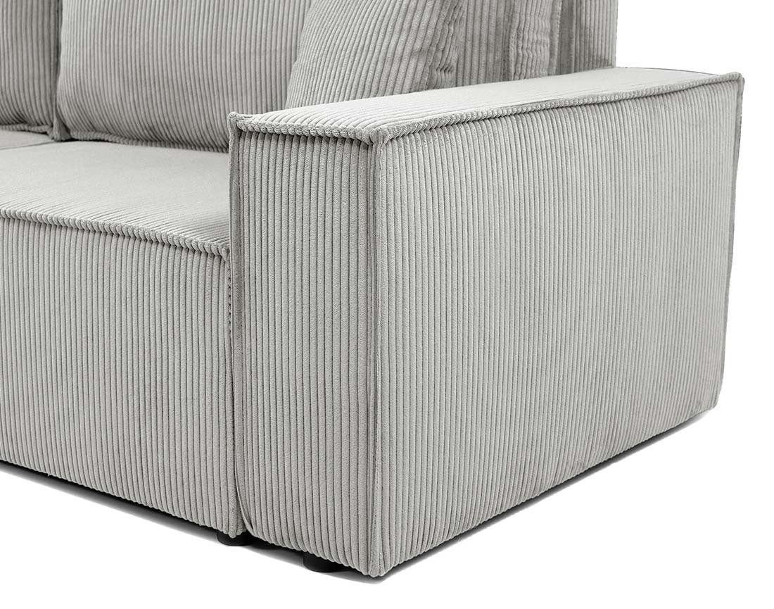 Canapé droit 3 places convertible avec coffre en velours côtelé Cezanne