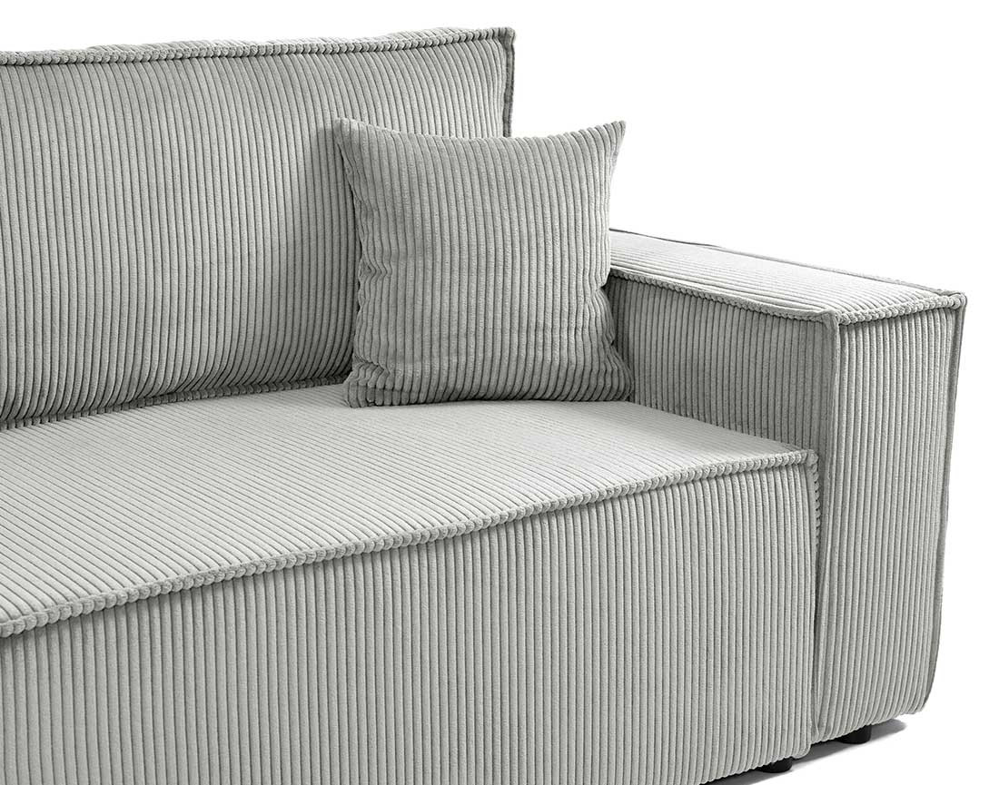 Canapé droit 3 places convertible avec coffre en velours côtelé Cezanne
