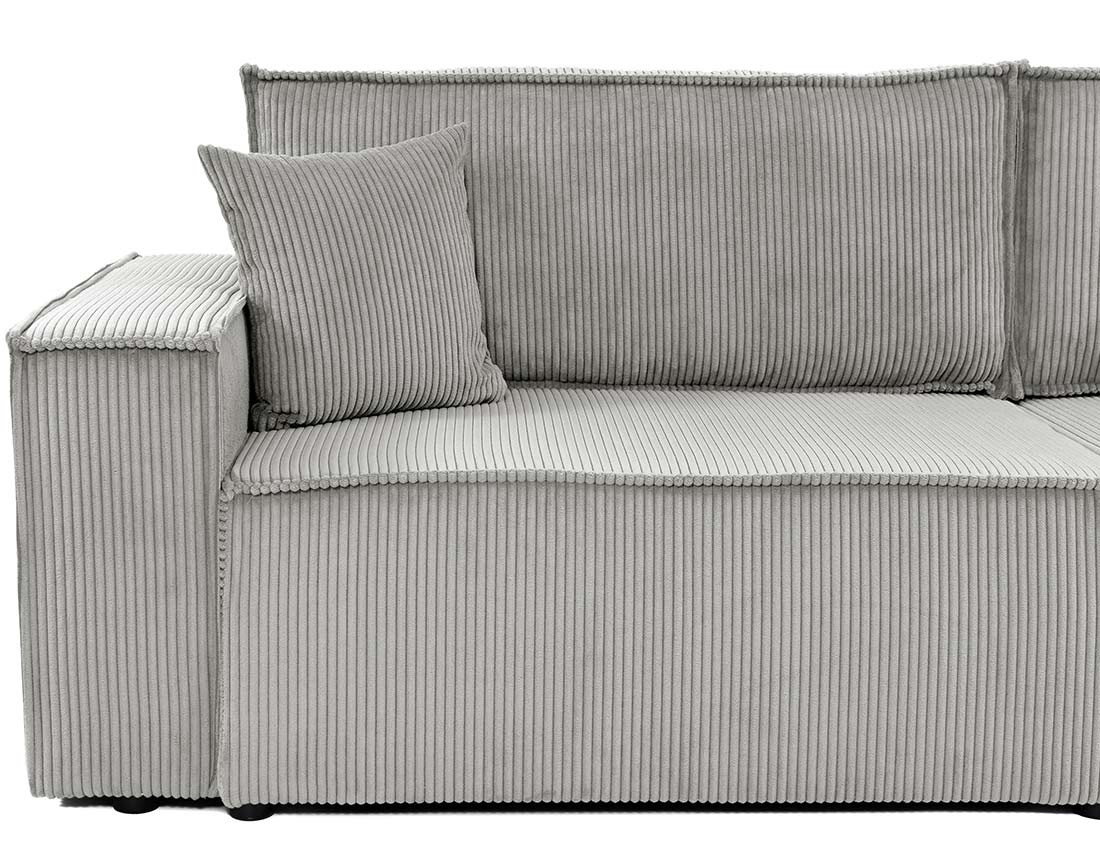 Canapé droit 3 places convertible avec coffre en velours côtelé Cezanne