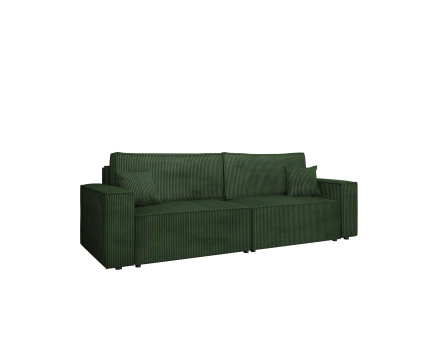 Canapé droit 3 places convertible avec coffre en velours côtelé Cezanne