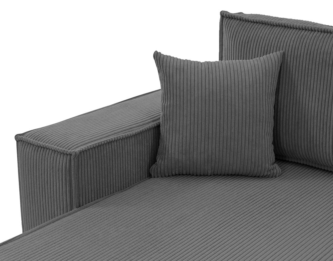 Canapé d'angle réversible 5 places convertible avec coffre en velours côtelé Cezanne