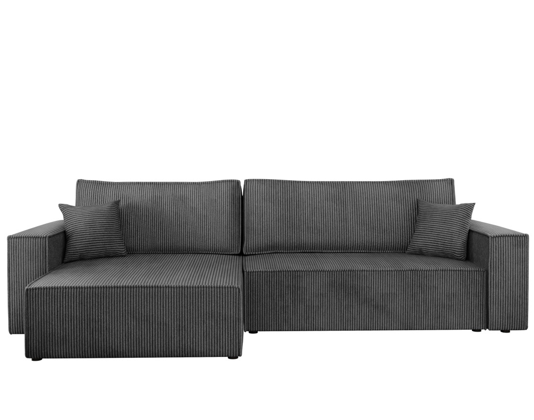 Canapé d'angle réversible 5 places convertible avec coffre en velours côtelé Cezanne