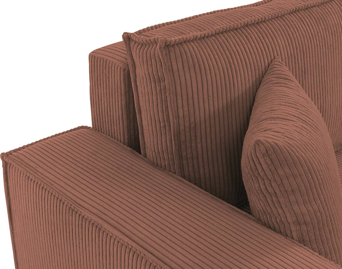 Canapé d'angle réversible 5 places convertible avec coffre en velours côtelé Cezanne