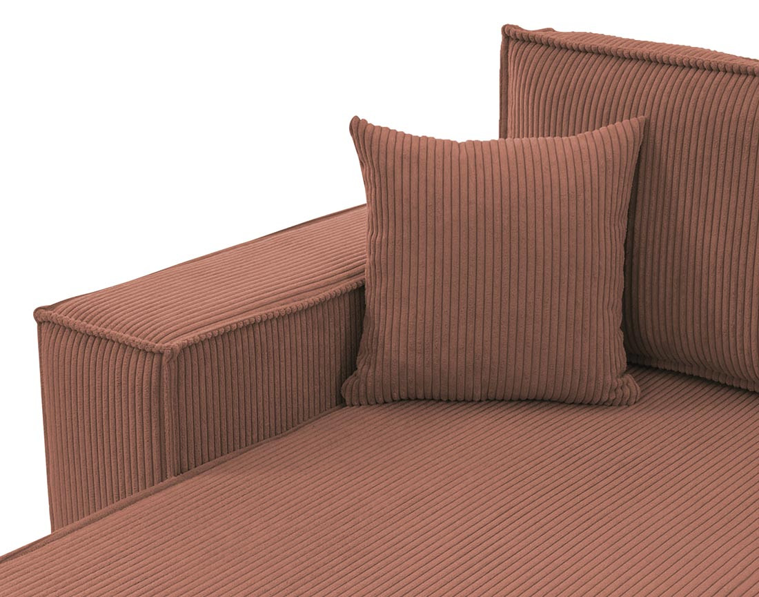 Canapé d'angle réversible 5 places convertible avec coffre en velours côtelé Cezanne