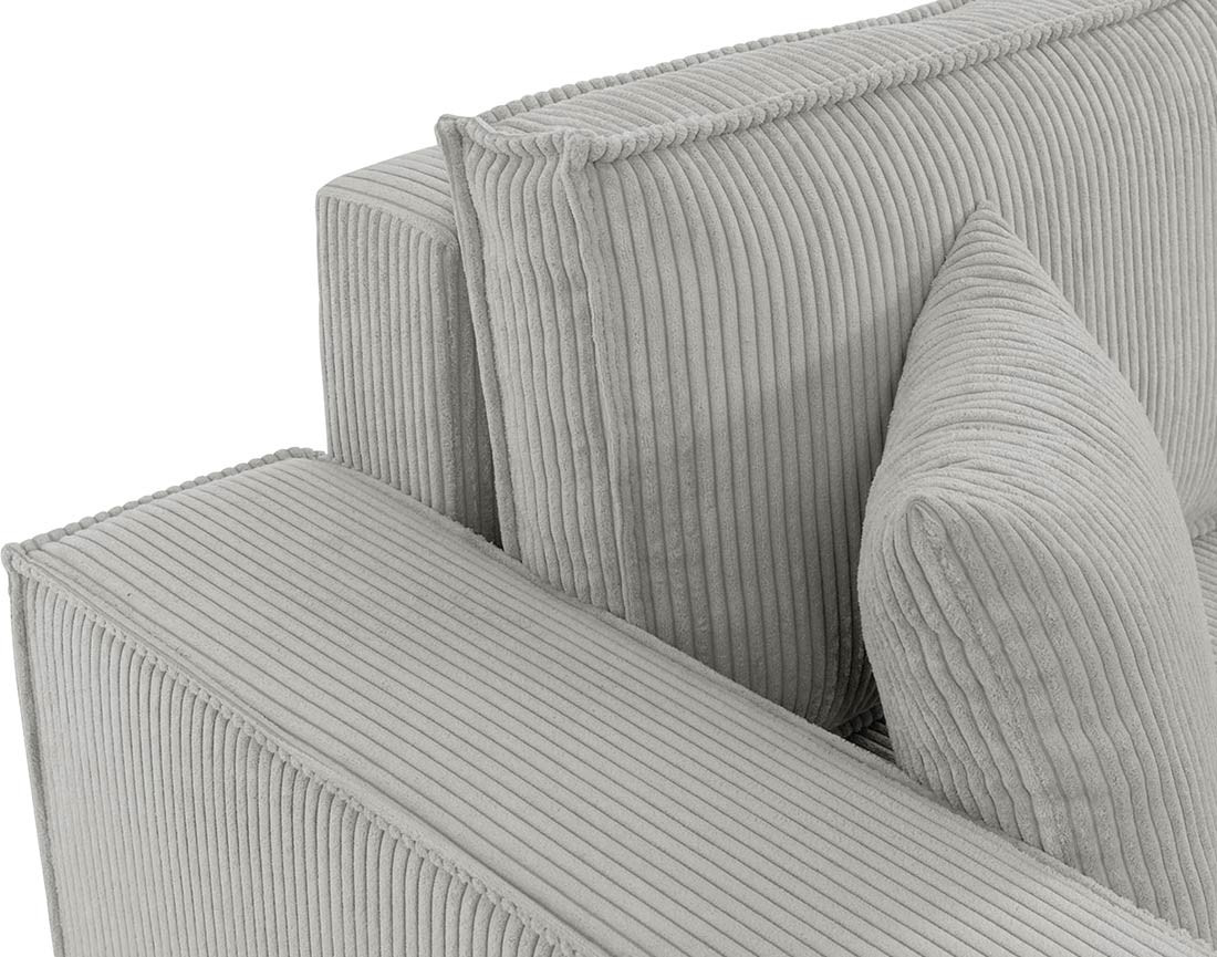 Canapé d'angle réversible 5 places convertible avec coffre en velours côtelé Cezanne