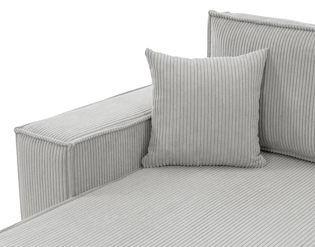 Canapé d'angle réversible 5 places convertible avec coffre en velours côtelé Cezanne