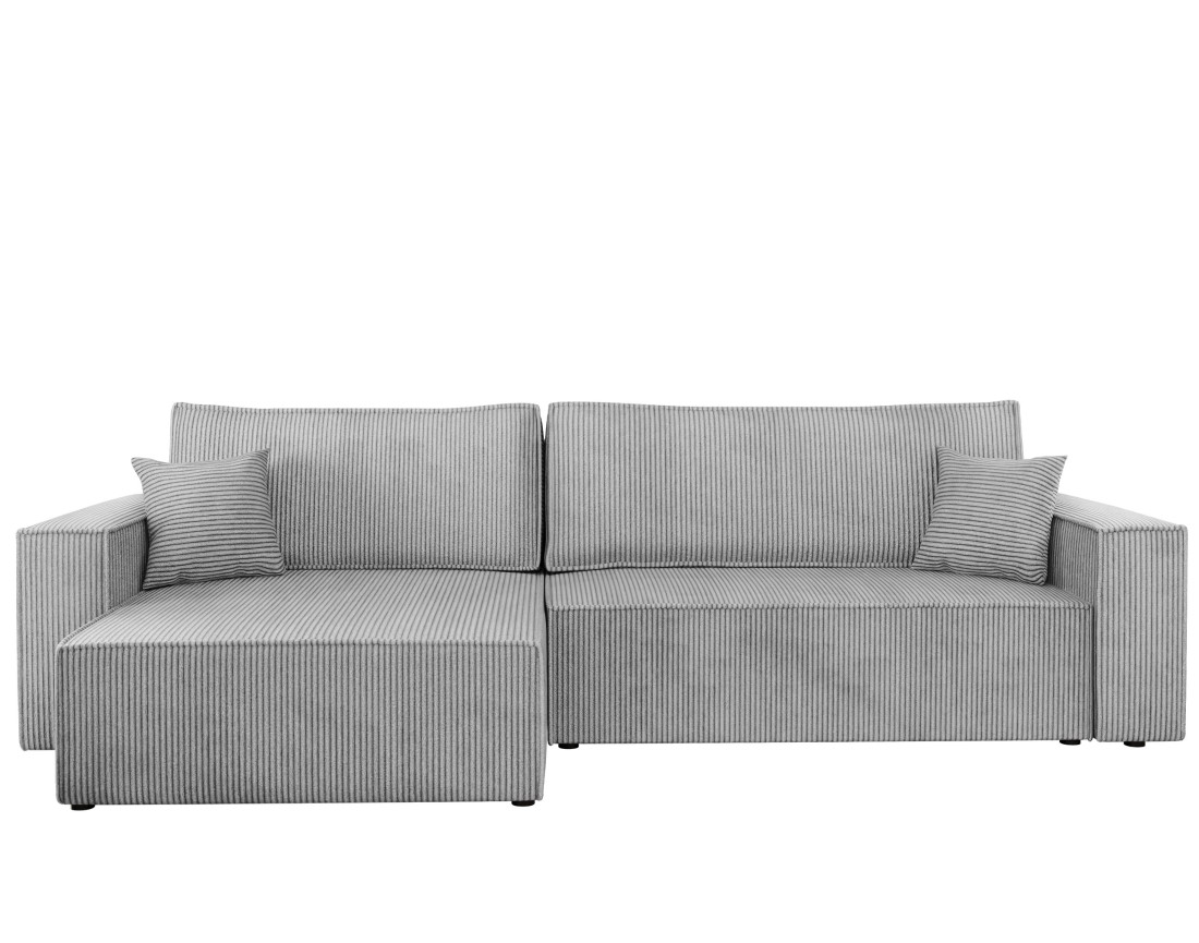Canapé d'angle réversible 5 places convertible avec coffre en velours côtelé Cezanne