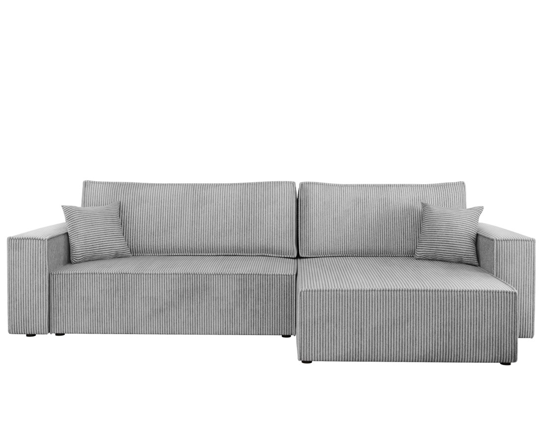 Canapé d'angle réversible 5 places convertible avec coffre en velours côtelé Cezanne