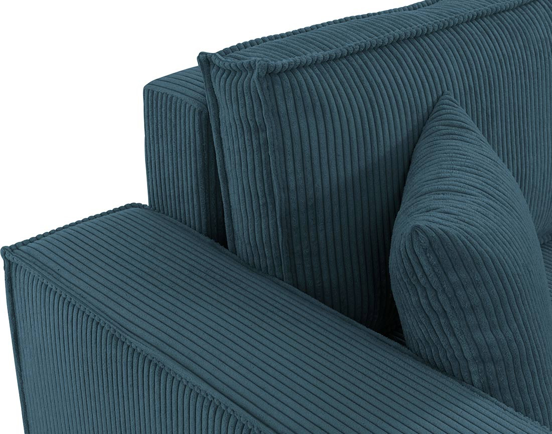 Canapé d'angle réversible 5 places convertible avec coffre en velours côtelé Cezanne