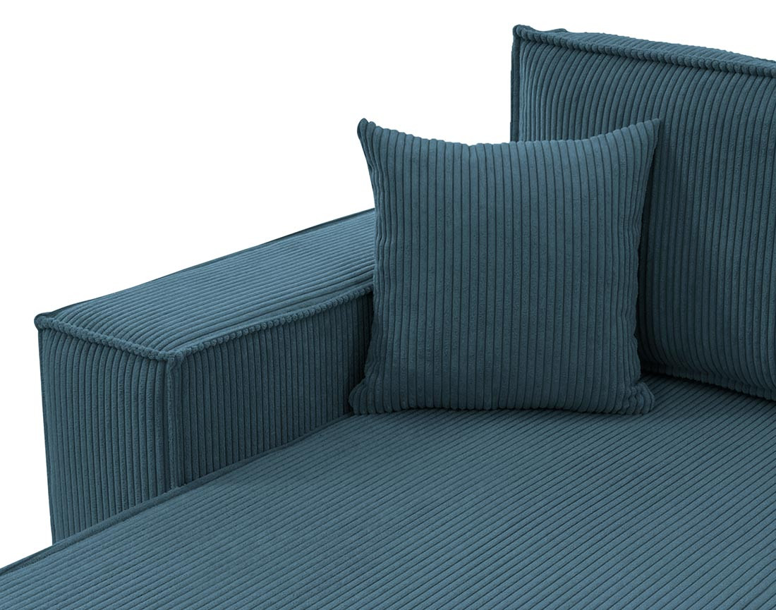 Canapé d'angle réversible 5 places convertible avec coffre en velours côtelé Cezanne