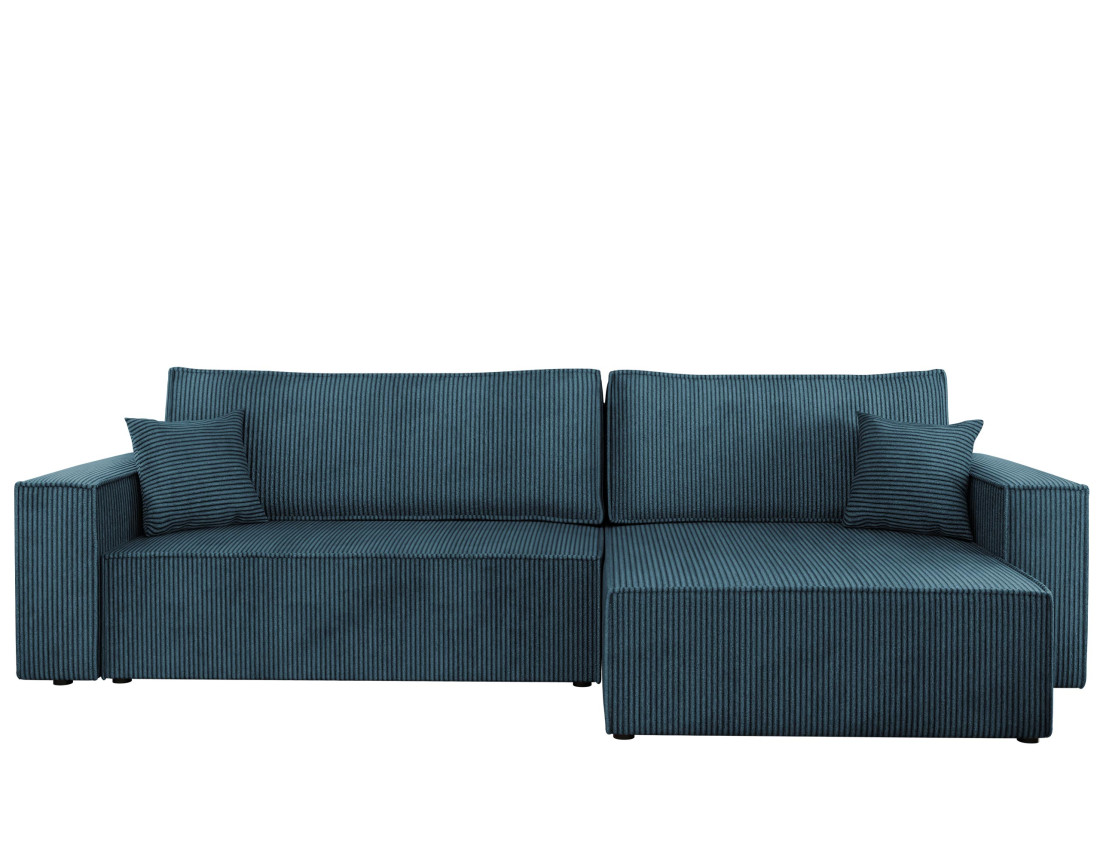 Canapé d'angle réversible 5 places convertible avec coffre en velours côtelé Cezanne