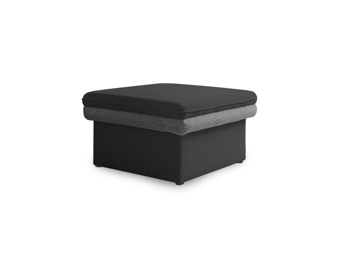 Pouf avec coffre en tissu et tissu texturé Wilson