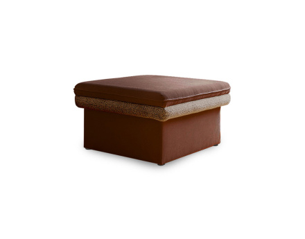 Pouf avec coffre en tissu et tissu texturé Wilson