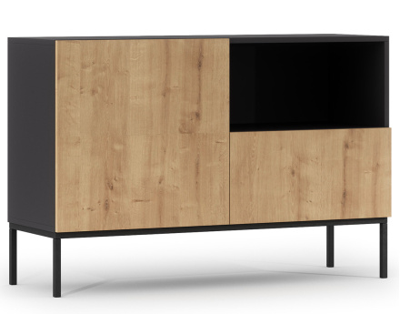 Buffet bas bois et noir 120 cm Felicia