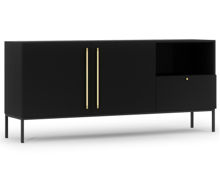 Buffet bas noir 180 cm Felicia