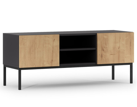 Meuble TV bois et noir 120 cm Felicia