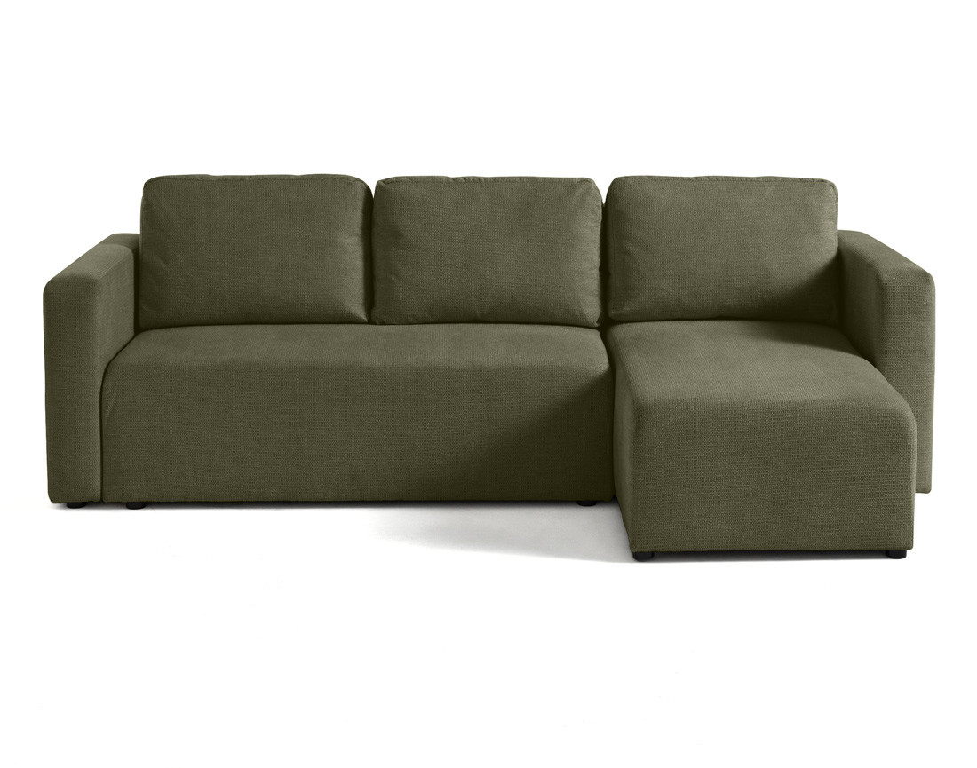 Canapé d'angle réversible 4 places convertible avec coffre en tissu texturé Canopy