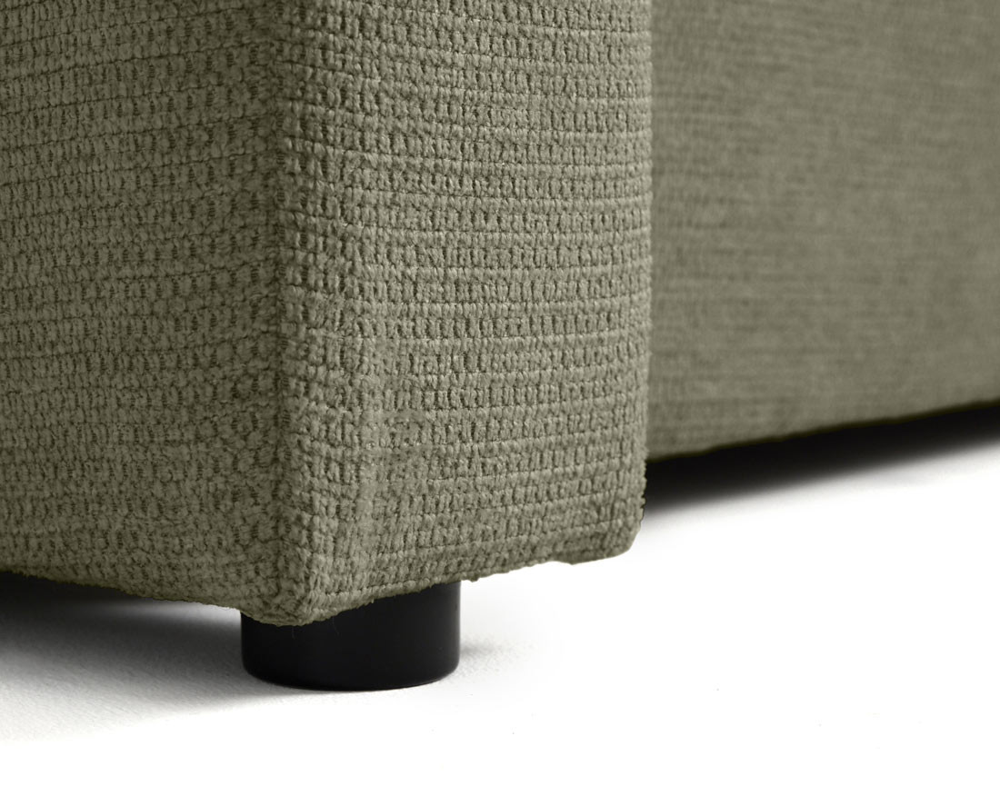 Canapé d'angle réversible 4 places convertible avec coffre en tissu texturé Canopy