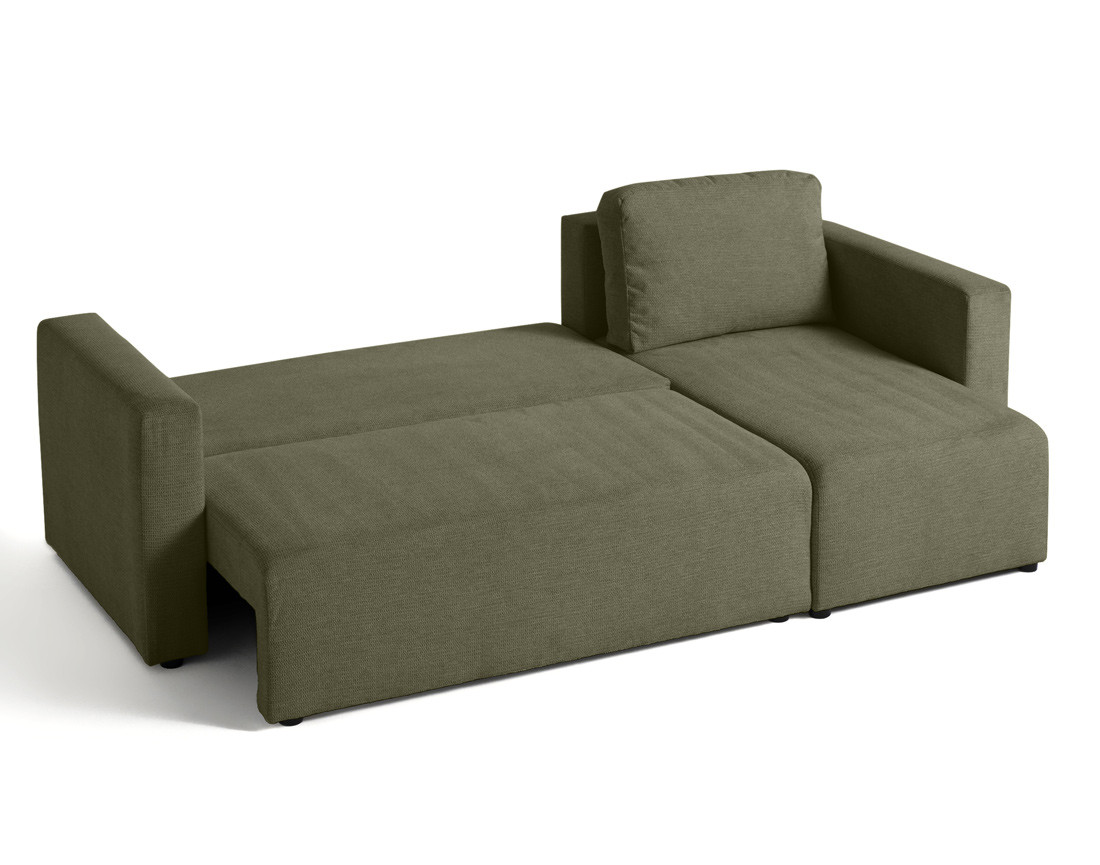 Canapé d'angle réversible 4 places convertible avec coffre en tissu texturé Canopy