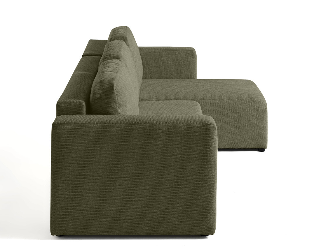 Canapé d'angle réversible 4 places convertible avec coffre en tissu texturé Canopy