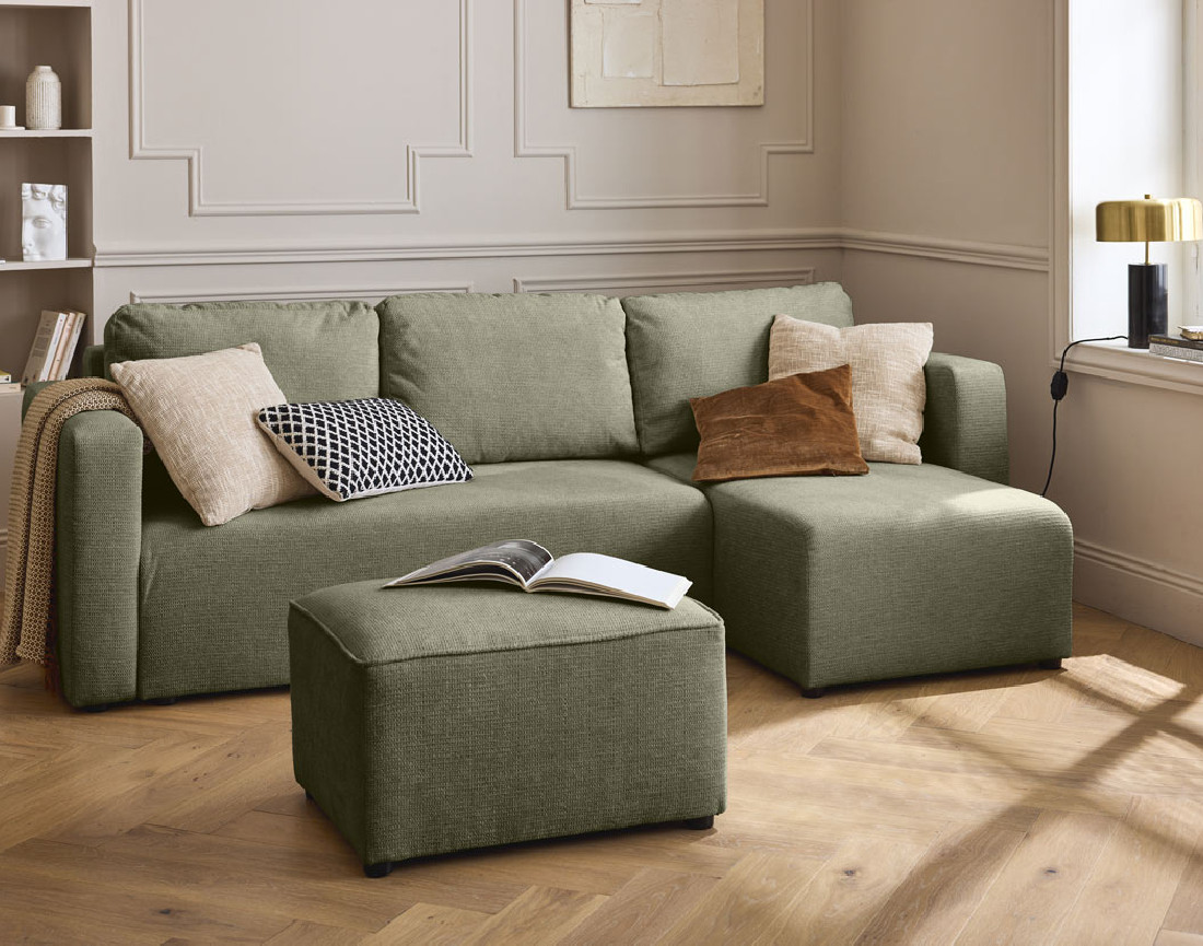 Pouf en tissu texturé Canopy