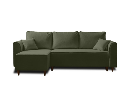 Canapé d'angle réversible 4 places convertible avec coffre en tissu Saphir