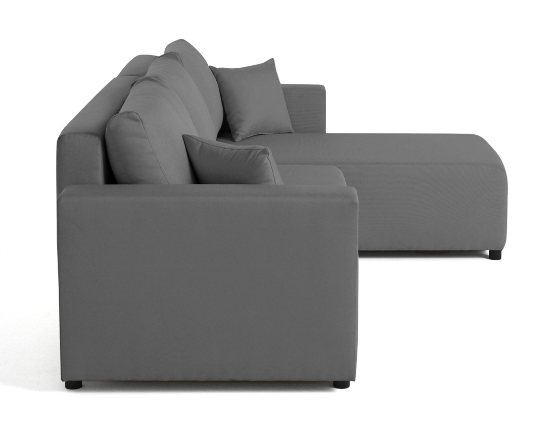 Canapé d'angle réversible 4 places convertible avec coffre en tissu Regala