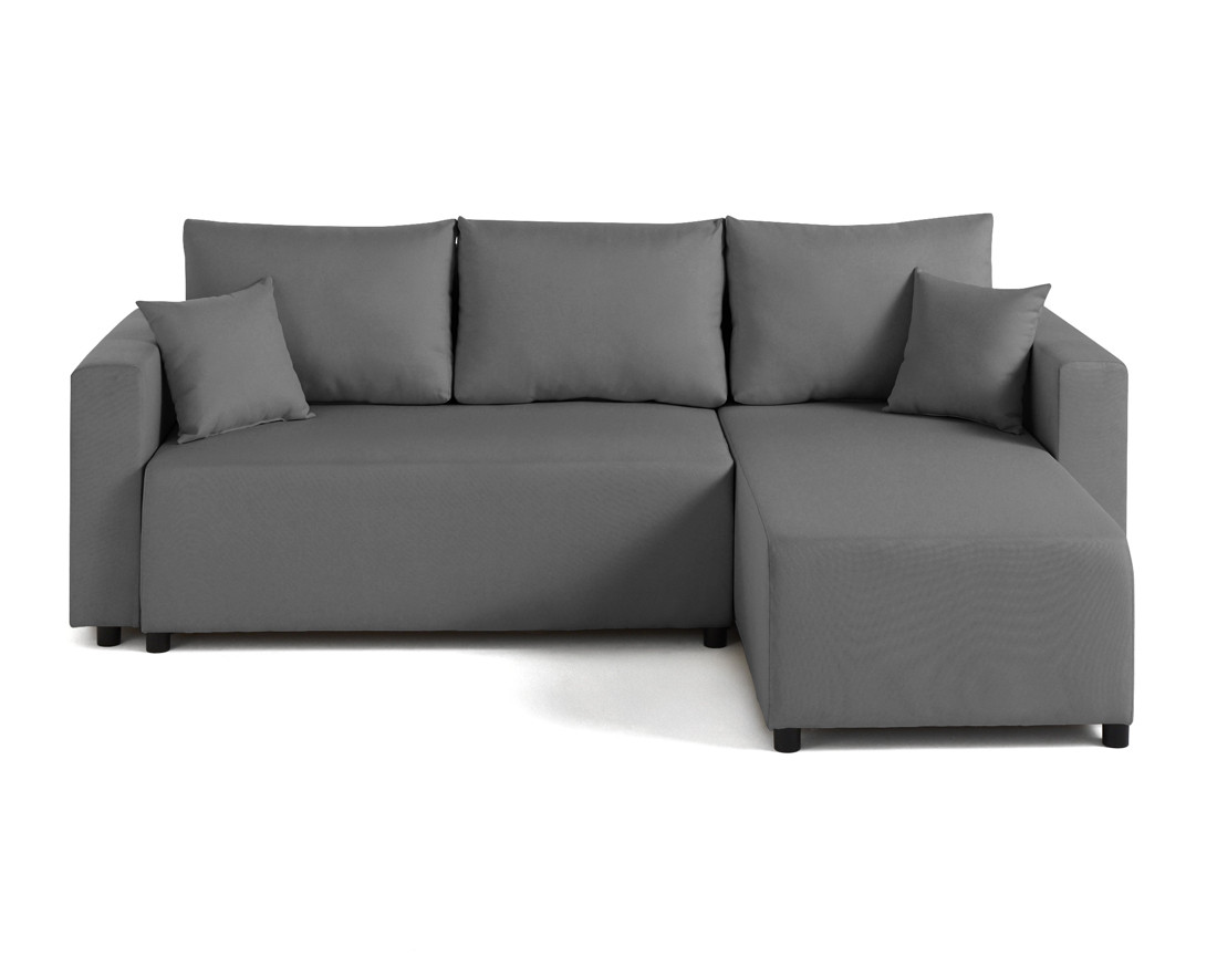 Canapé d'angle réversible 4 places convertible avec coffre en tissu Regala