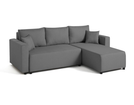 Canapé d'angle réversible 4 places convertible avec coffre en tissu Regala