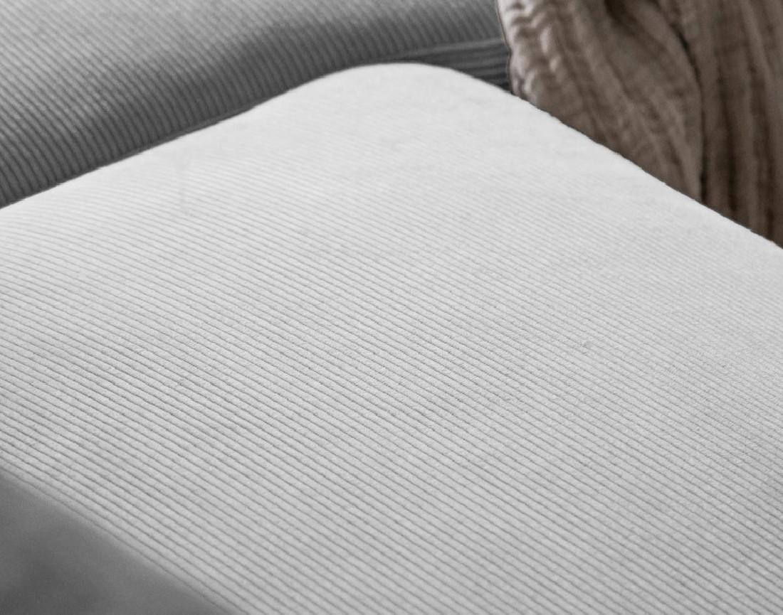 Canapé d'angle gauche 5 places convertible en velours côtelé Lilly