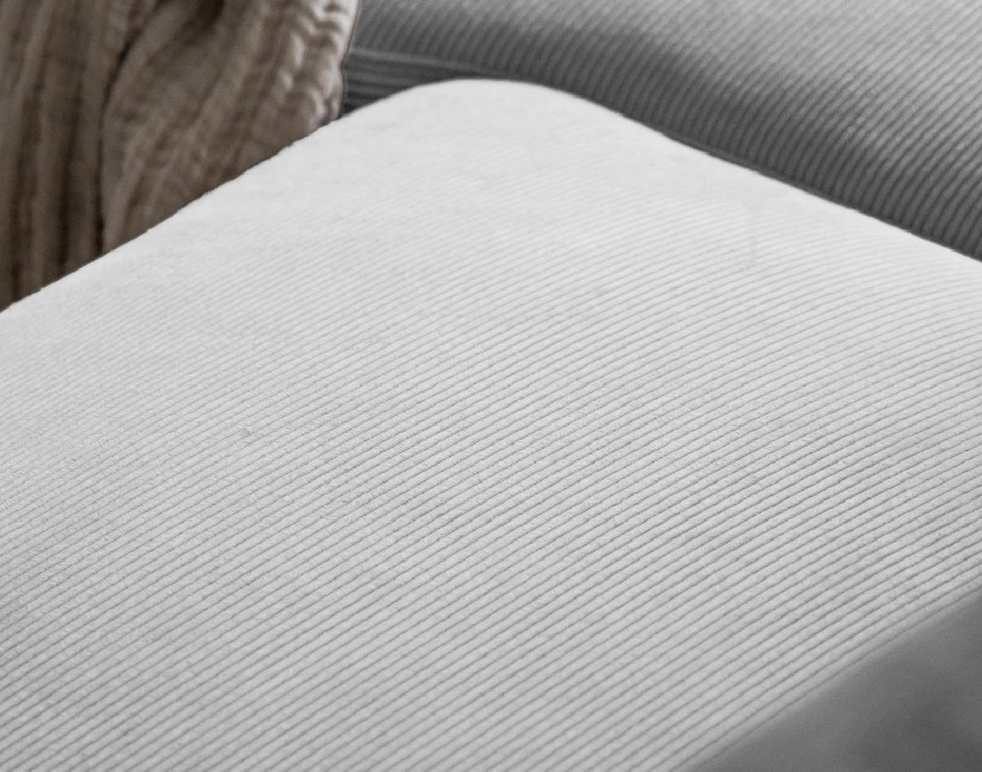 Canapé d'angle droit 5 places convertible en velours côtelé Lilly