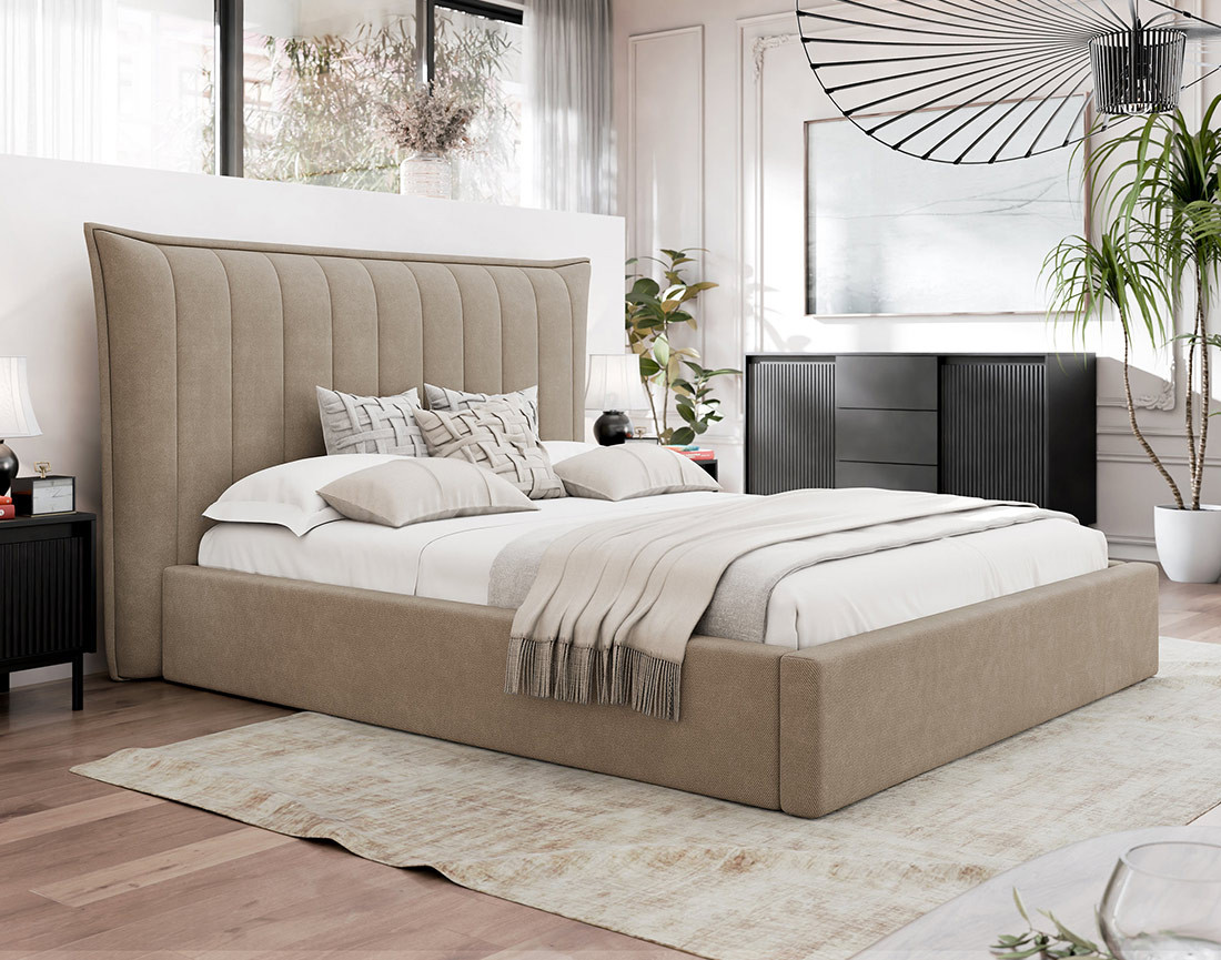 Lit coffre 140x200 cm en velours Esmee