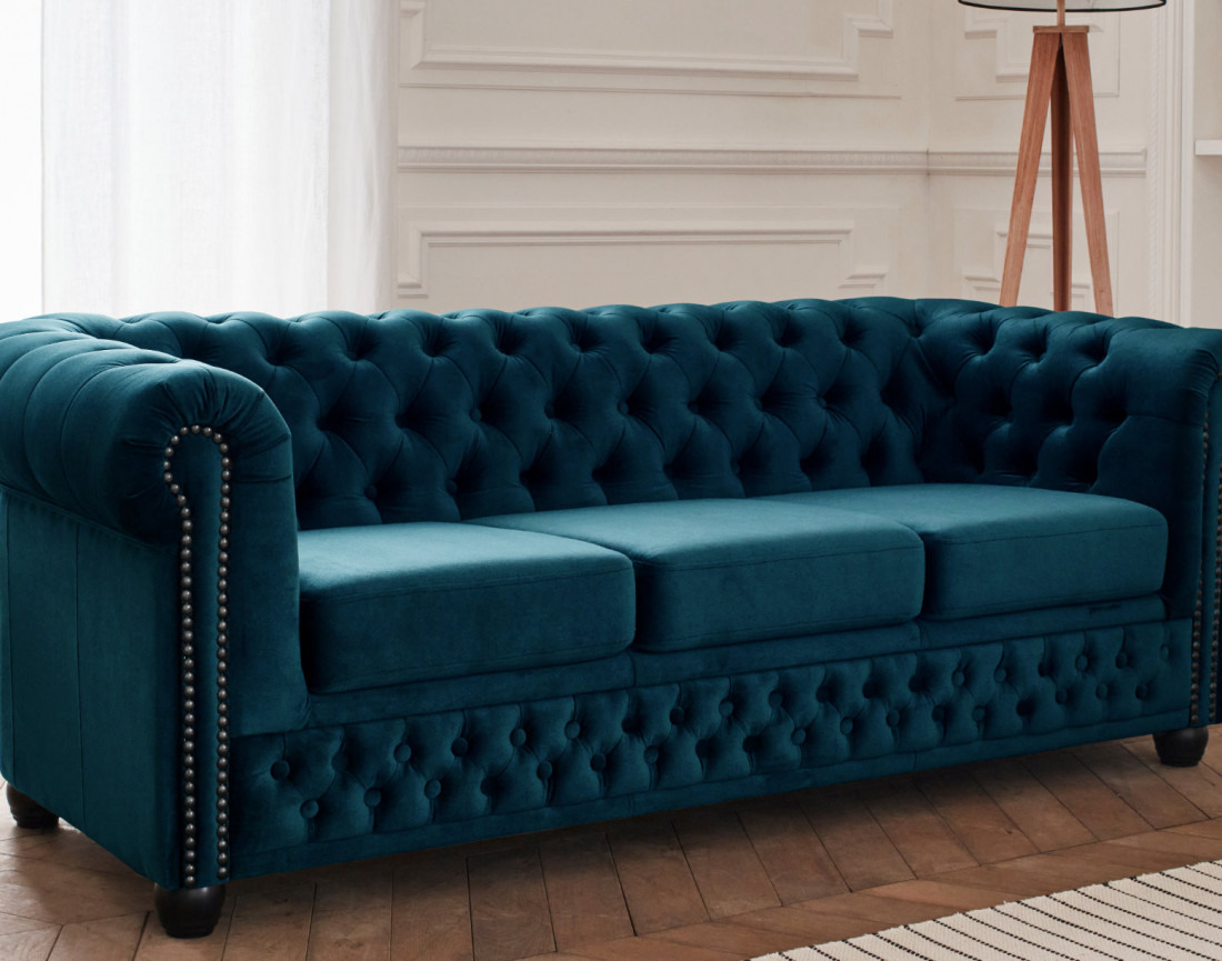 Canapé Chesterfield 3 places en velours William