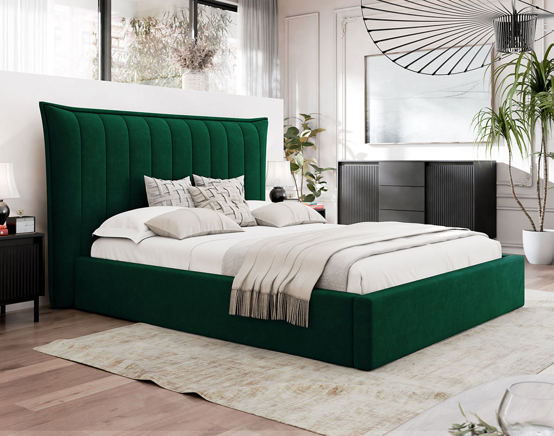 Lit coffre 160x200 cm en velours Esmee