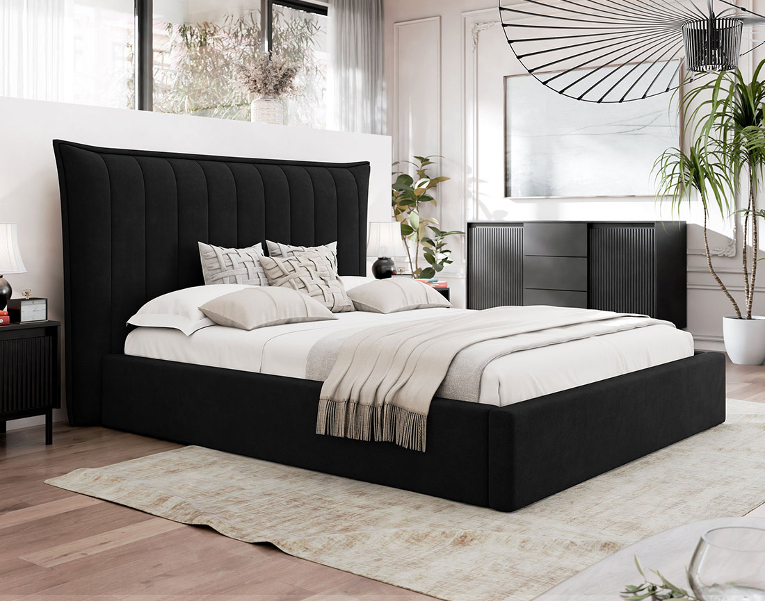 Lit coffre 180x200 cm en velours Esmee