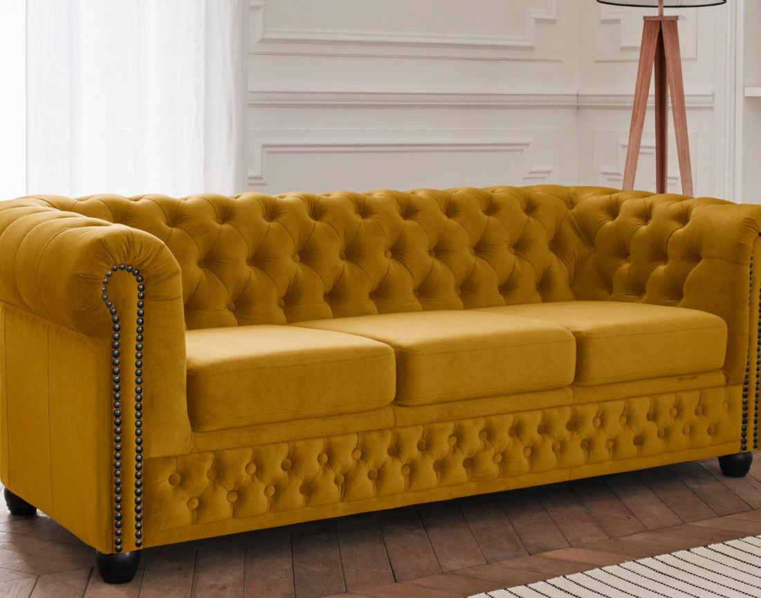 Canapé Chesterfield 3 places en velours William